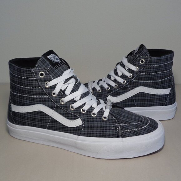 Vans Shoes - Vans Size 12 M Sk8-Hi TAPERED Black Plaid Canvas Sneakers New Women's Shoes